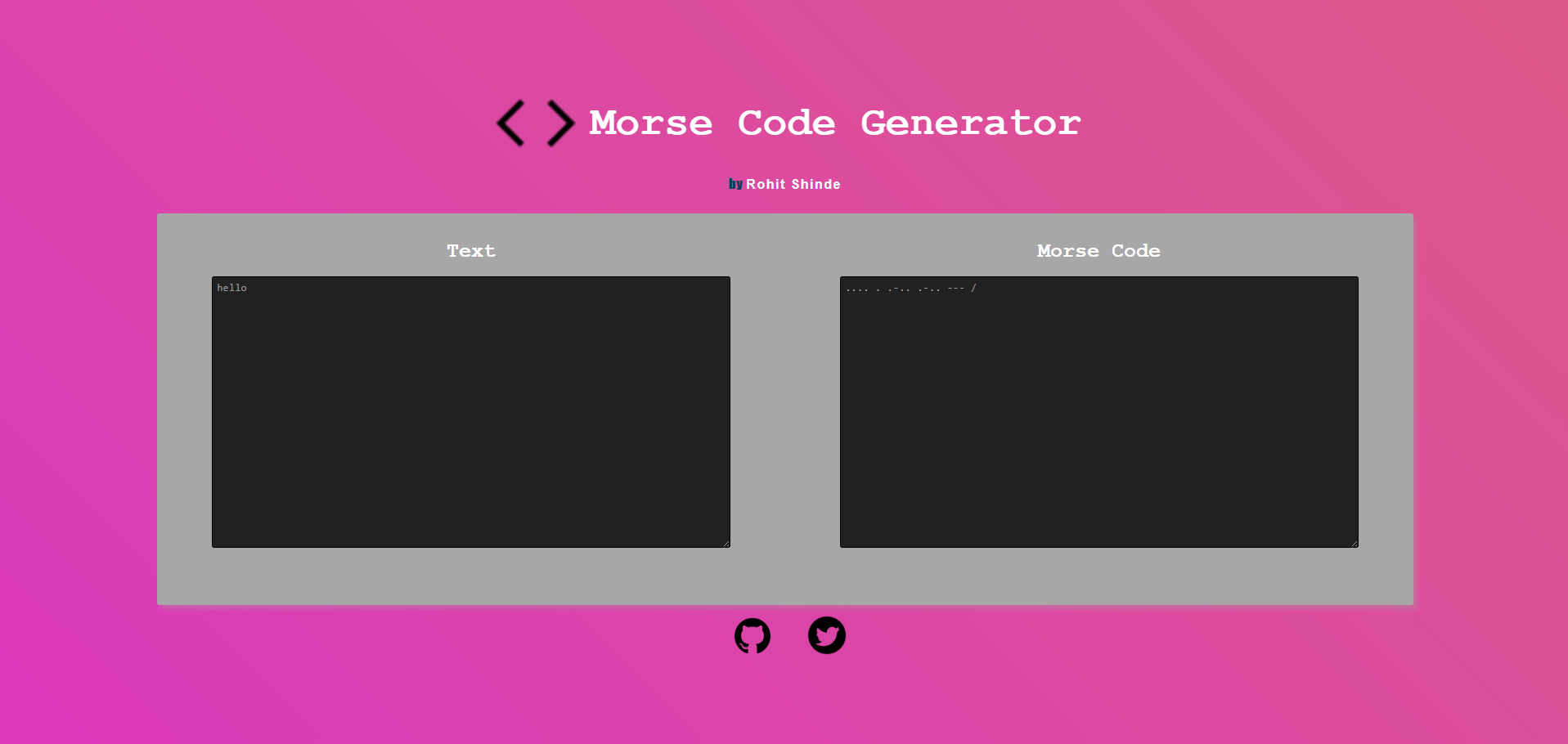 Morse Code Converter Screenshot
